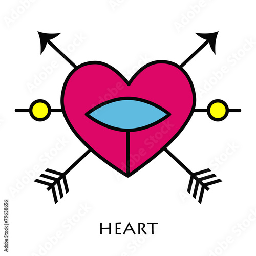 Red heart with arrows