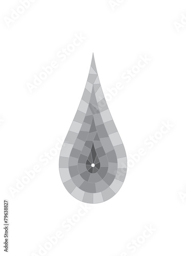 Abstract grey segmented drop. Flat design.