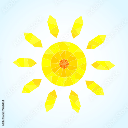 Abstract segmented sun. Vector creative concept.