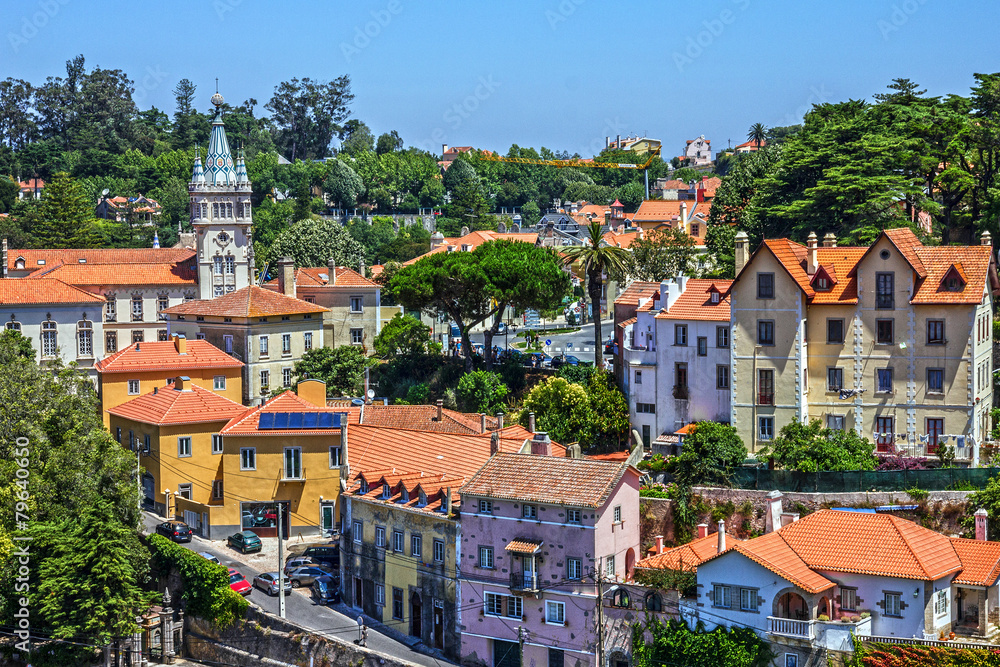 Sintra, Portugal: Historical houses in famous town Sintra.