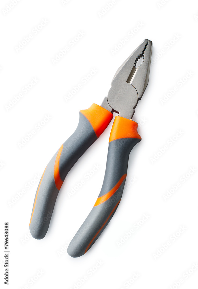 Obraz premium Combination Pliers on White Background