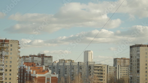 Time lapse clouds on the top of the sky at evening