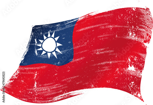 Taiwan grunge flag