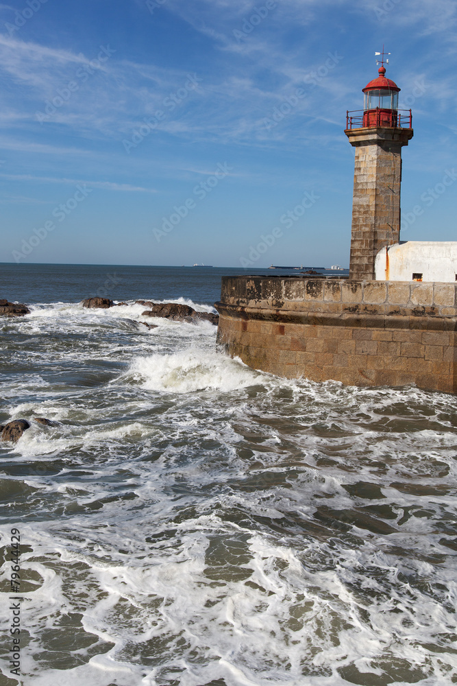 Atlantic waves at Porto, Portugal coast.