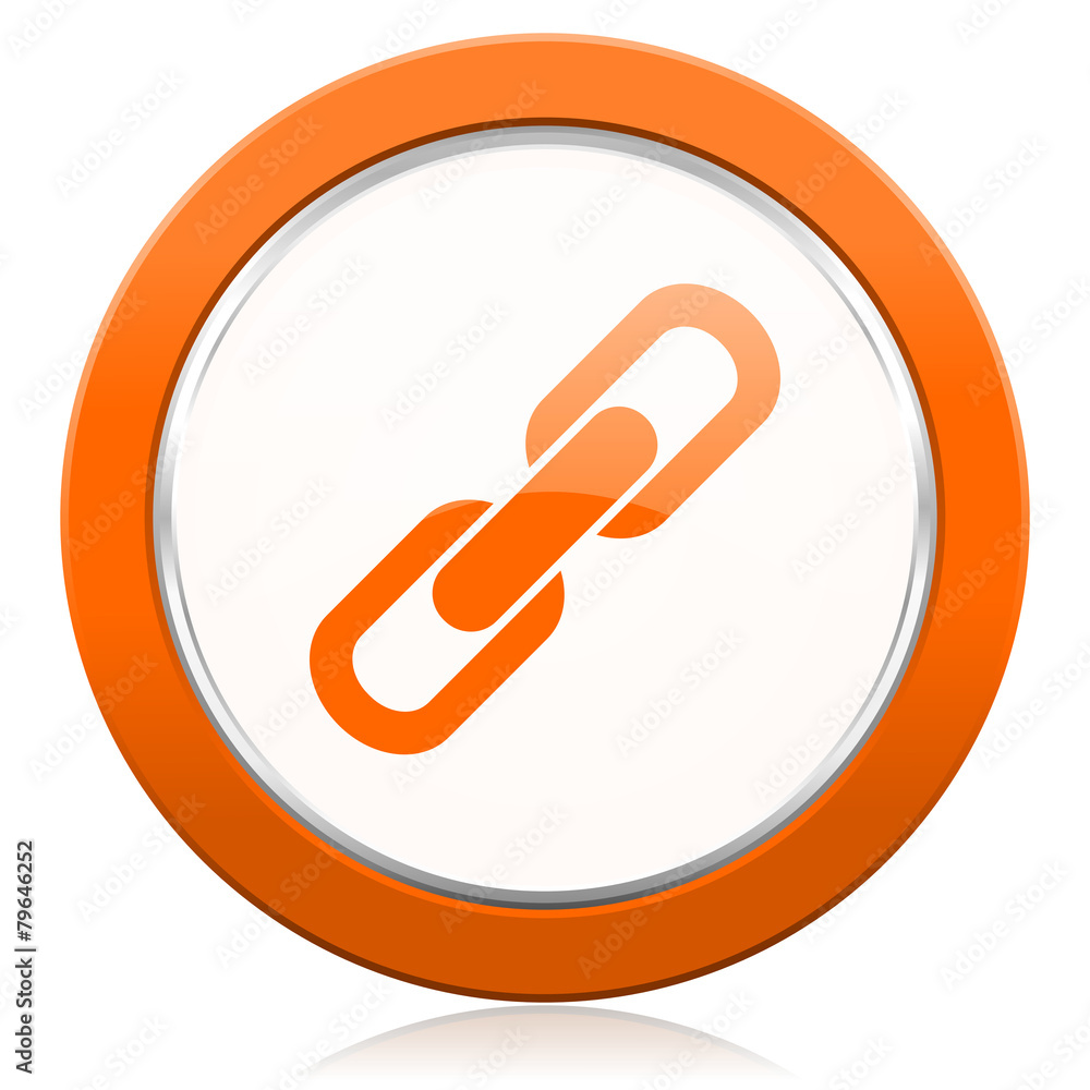 link orange icon chain sign link orange icon chain sign
