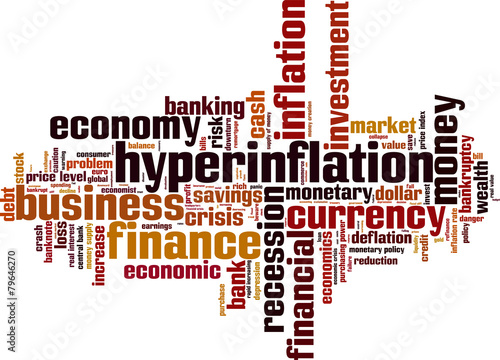 Hyperinflation word cloud concept. Vector illustration