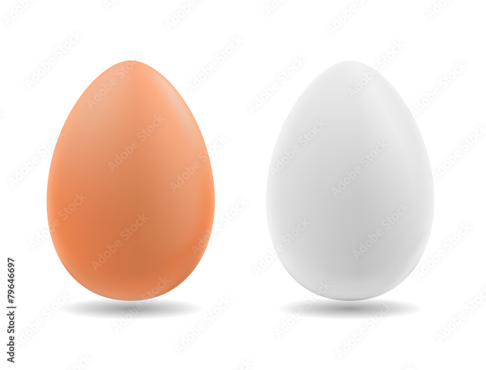Brown and white eggs on background Brown and white eggs on background