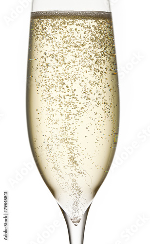 champagne in glass with bubbles fresch photo