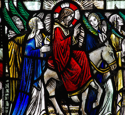Jesus' Entry into Jerusalem (stained glass)