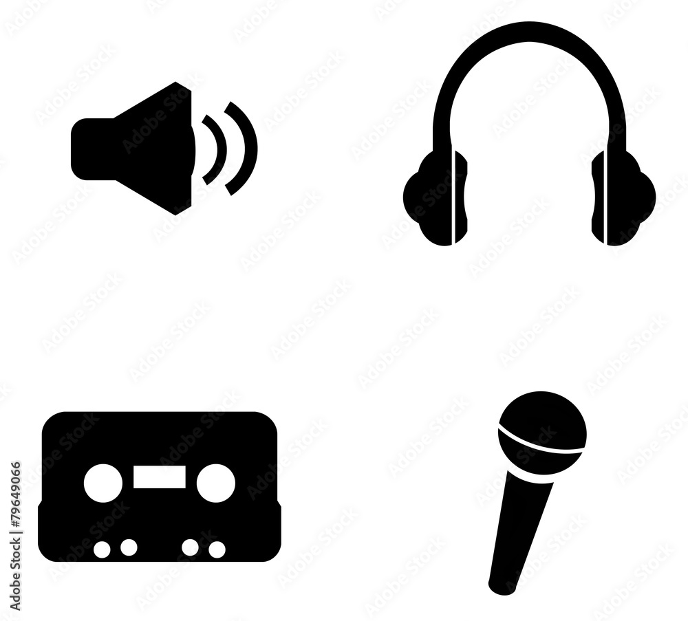 Musique et son en 4 icônes Musique et son en 4 icônes