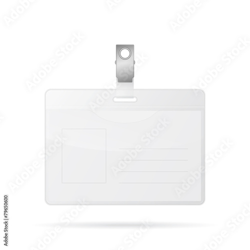 Badge template, identification card. Isolated on white.