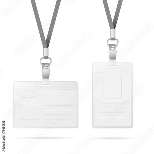 Lanyard withempty tags badge holder