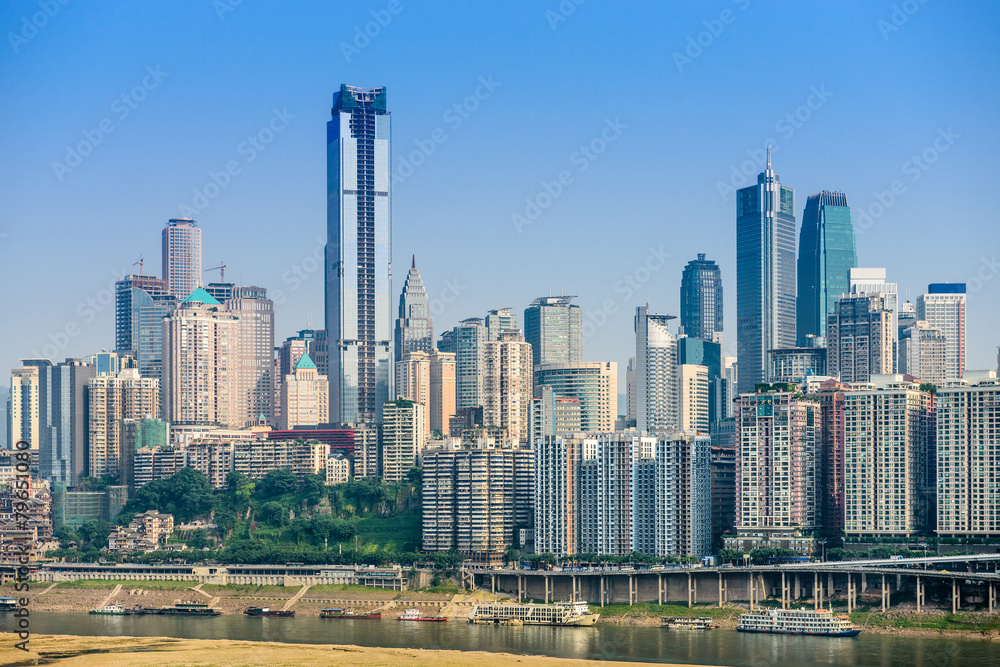 Chongqing, China Cityscape on the Jialing River