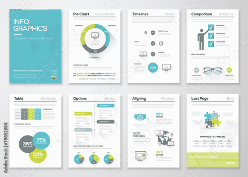 Fresh infographics vector concept. Business graphics brochures