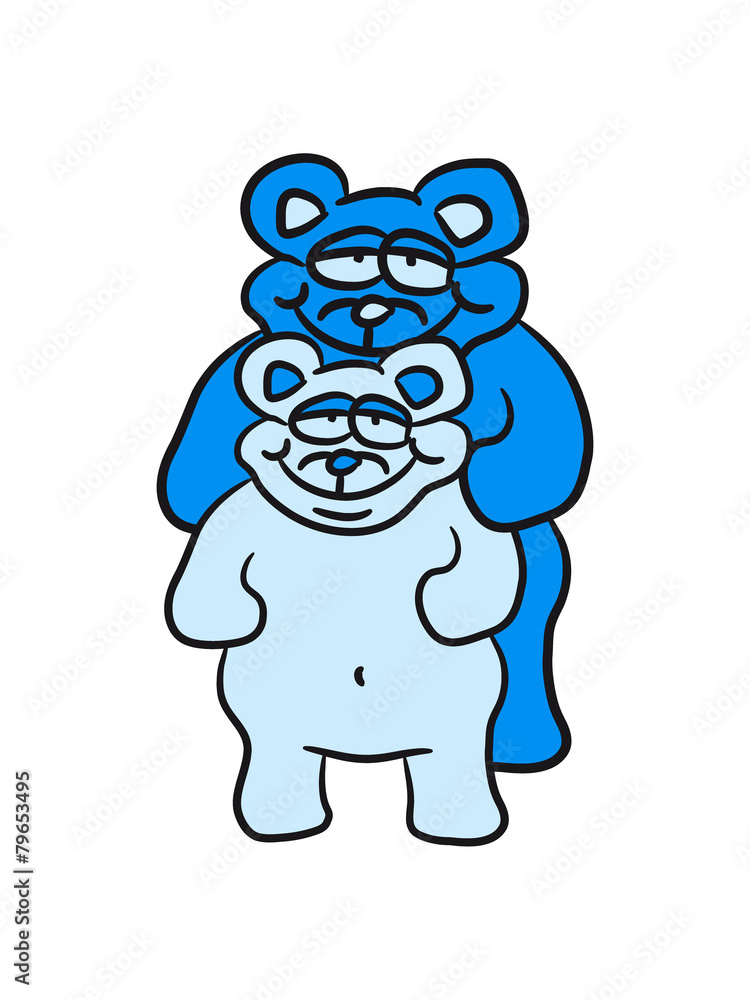Fototapeta premium Papa Mama Bear children boys girls family