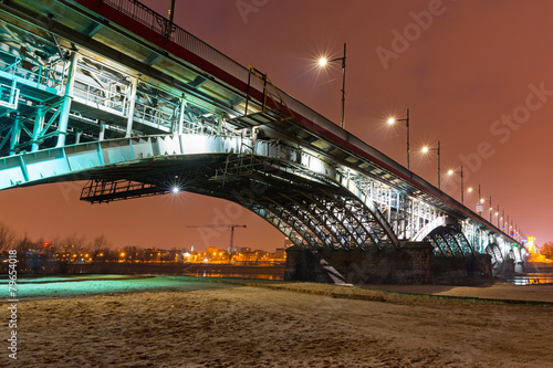 Architecture of Poniatowski bridge over Vistula river in Warsaw #79654018