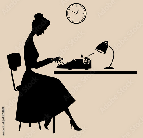retro typist secretary