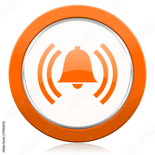 alarm orange icon alert sign bell symbol