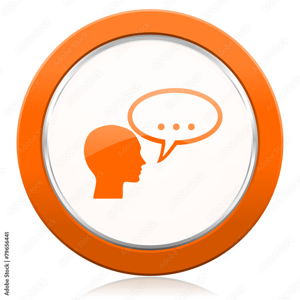 Obraz premium forum orange icon chat symbol bubble sign