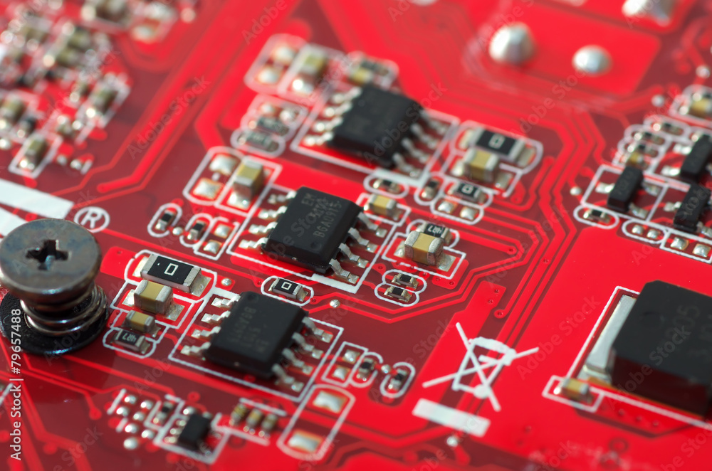 Red electronic plate Red electronic plate