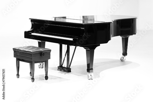 grand piano on white background