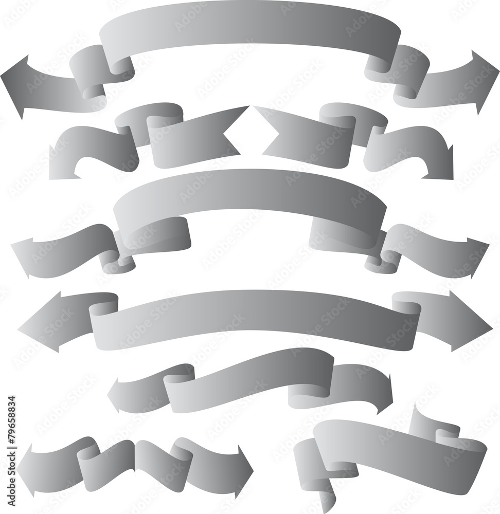 Banner / ribbon collection - bended with arrows Banner / ribbon collection - bended with arrows