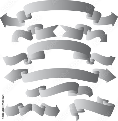 Banner / ribbon collection - bended with arrows