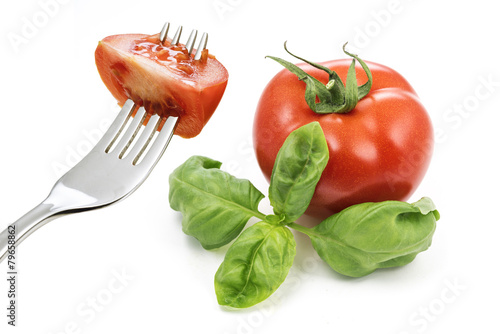 tomatoes and fork