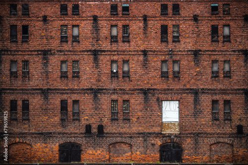 wall of the old factory building of red brick