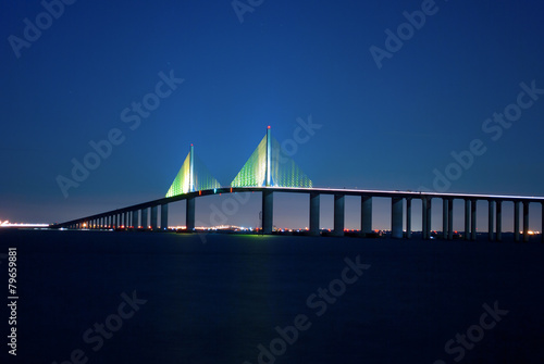 Sunshine Skyway Bridge at night