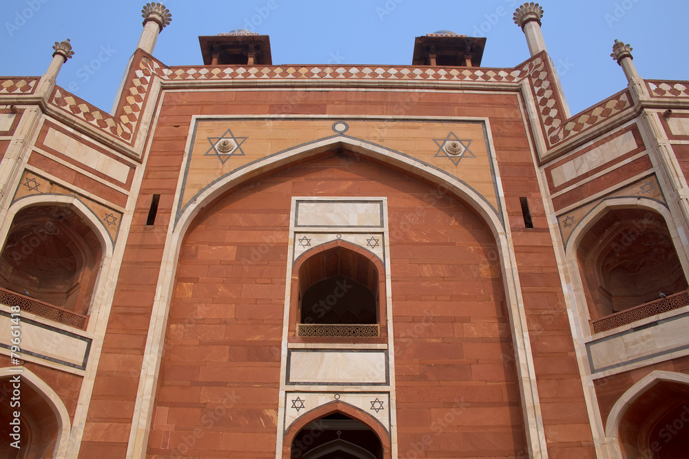 Close view of Humayun's Tomb in Delhi, India