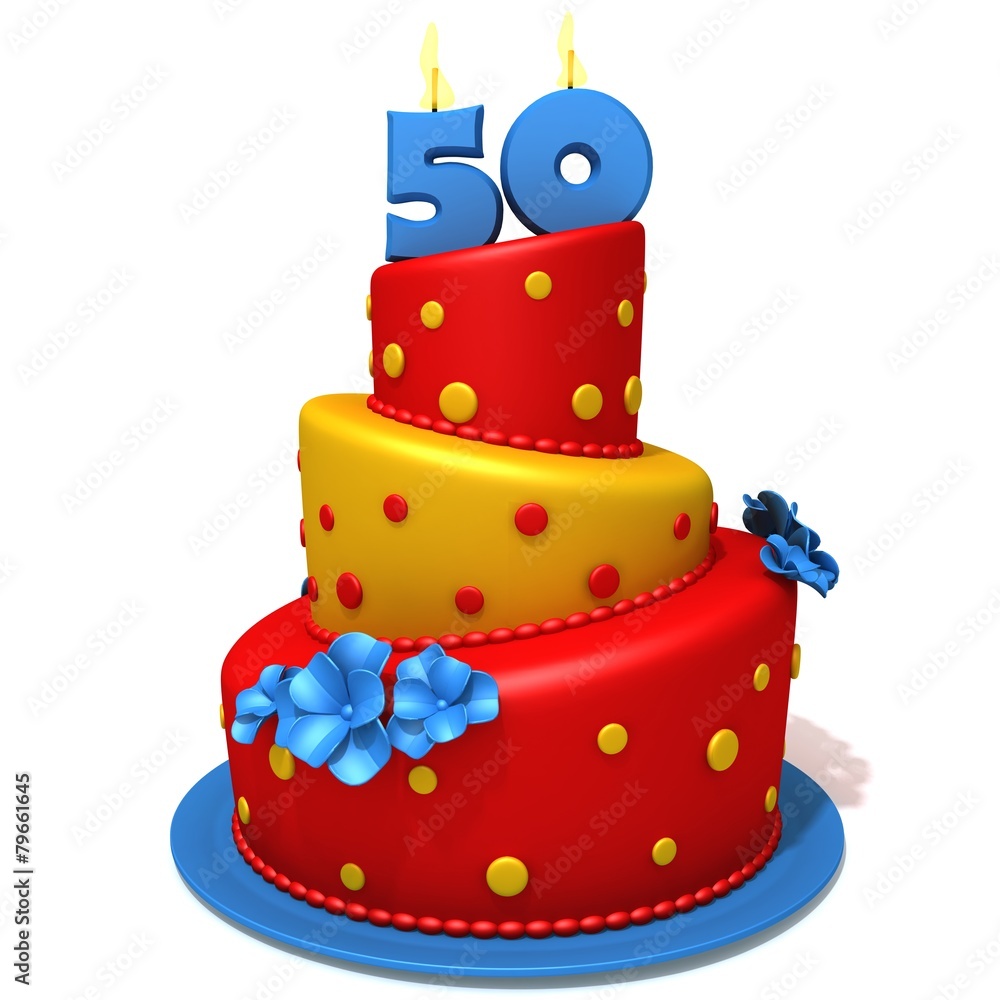Birthday cake with number fifty Birthday cake with number fifty