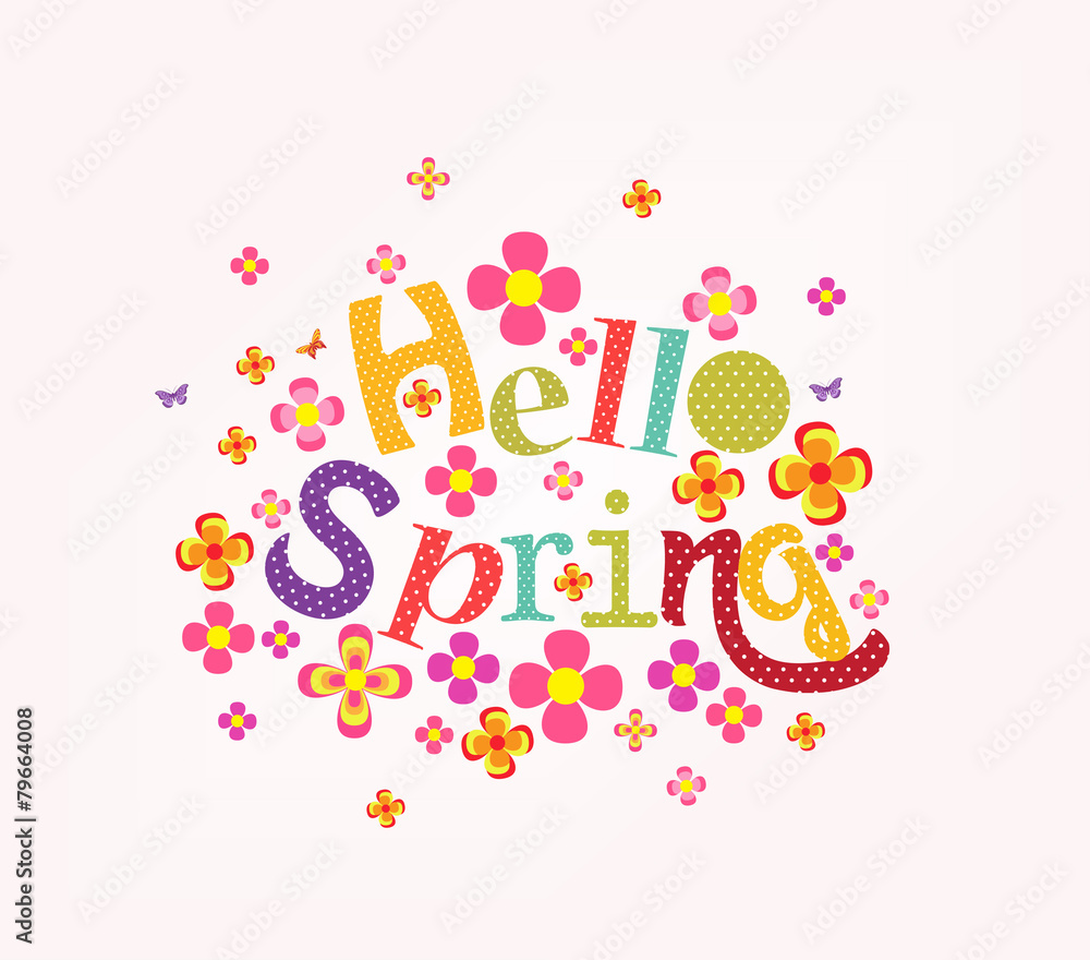 lettering Hello spring with decorative flower element 1 lettering Hello spring with decorative flower element 1