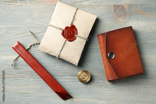 Hand made leather man walle...