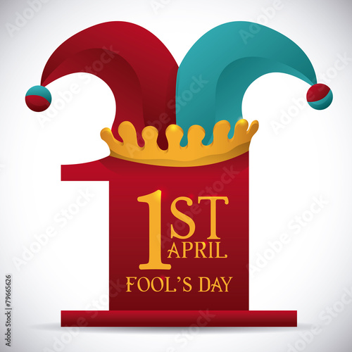 April fools day design, vector illustration.