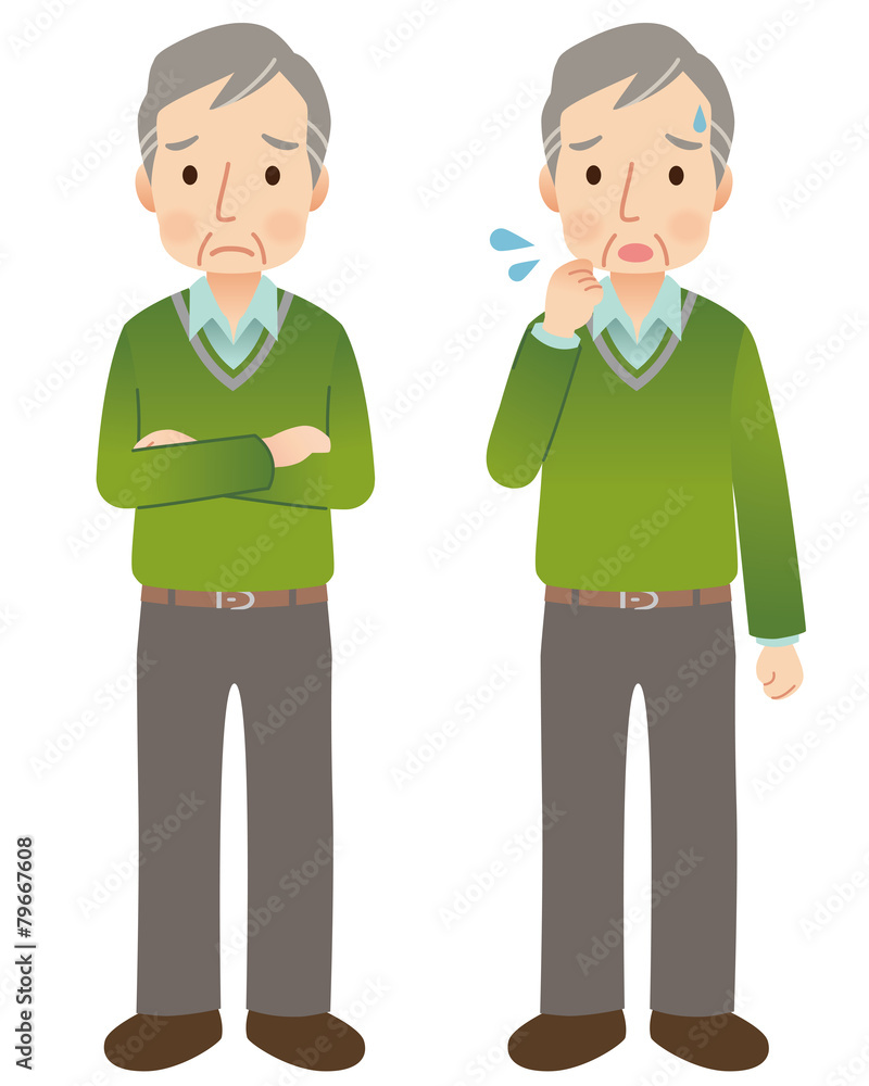 高齢者男性　シニア　表情　ポーズ