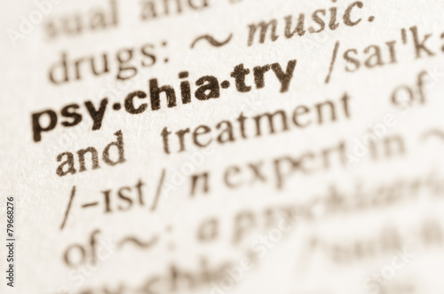 Fotografie Dictionary definition of word psychiatry