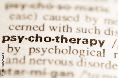 Dictionary definition of word psychotherapy photo
