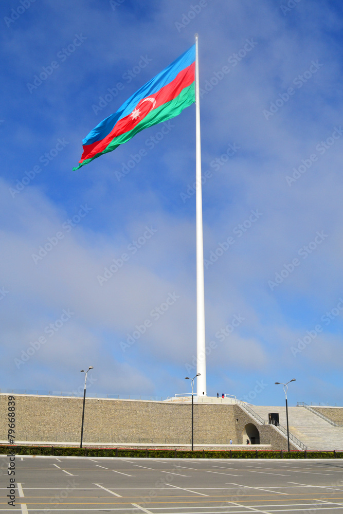 The largest flag in the world in Baku, Azerbaijan