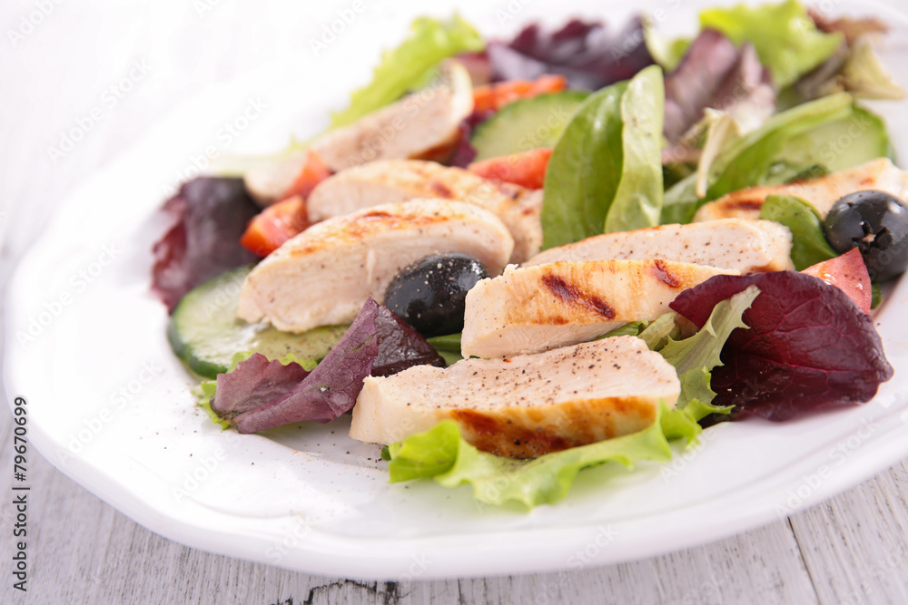 fresh salad with chicken