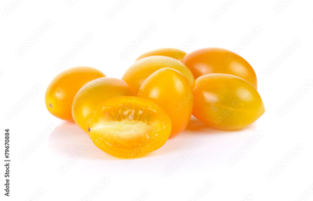 cherry tomatoes on a white background