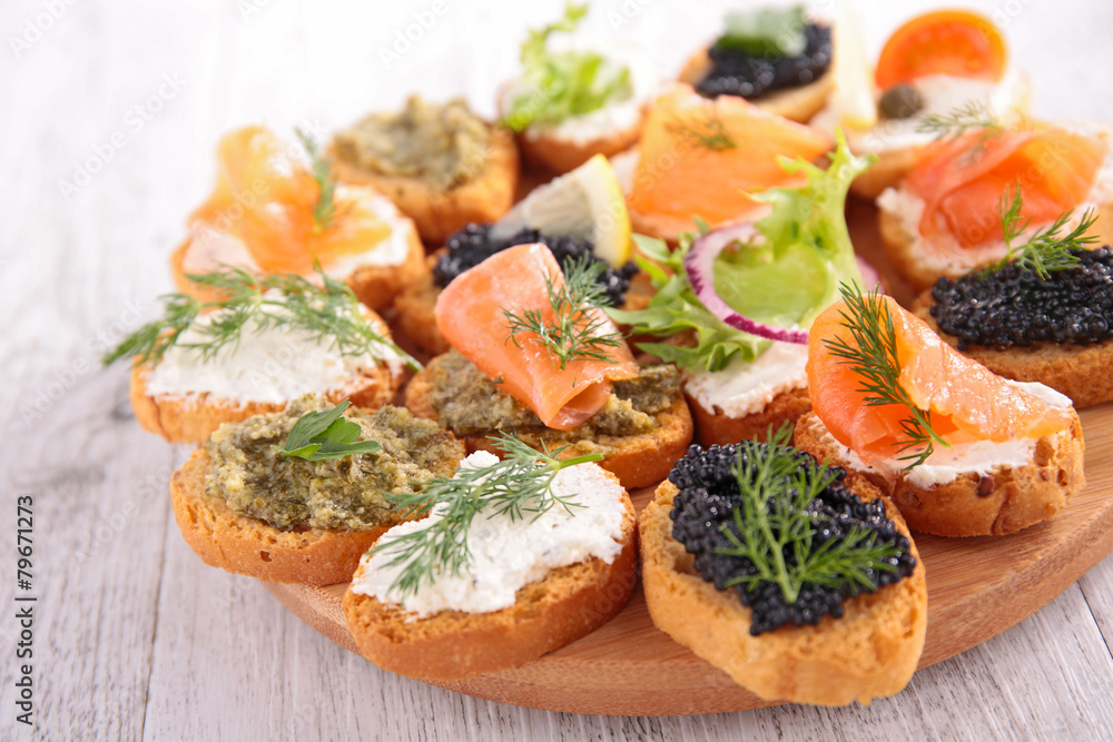 Fototapeta premium assortment of canape