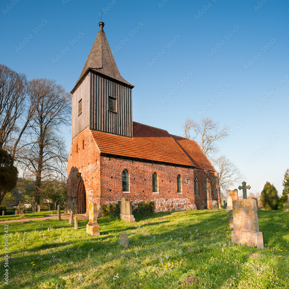 Historical German church in spring