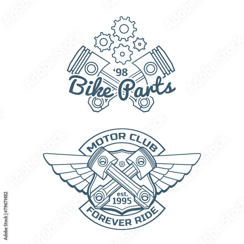 Set of biker vector badges