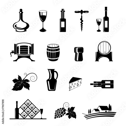 Wine Icons Set