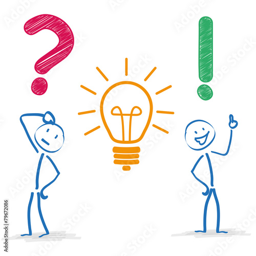 Stickman Question Bulb Answer