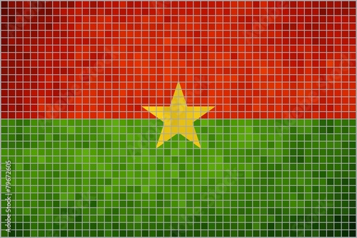 Abstract mosaic flag of Burkina Faso