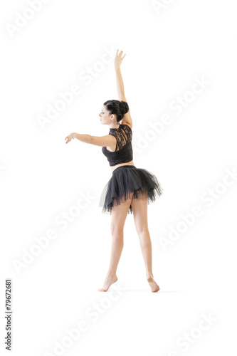 Young alternative ballerina dancing isolated on white