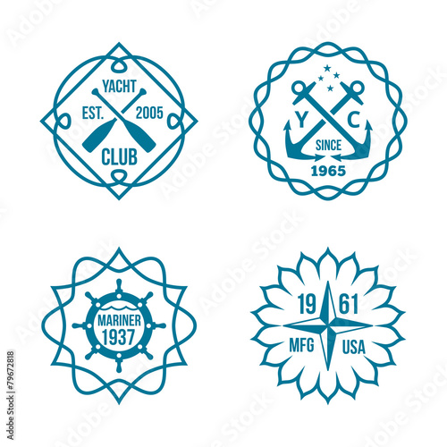 Assorted Hipster Logos on White Background