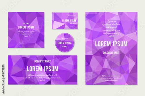 Set of Abstract Geometric Polygonal Backgrounds.